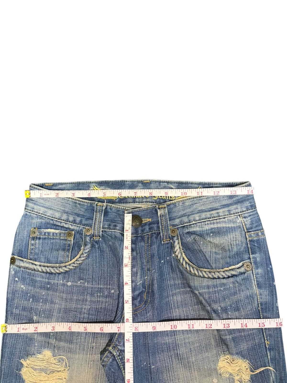 Hysteric Glamour Vintage Japanese Brand Rusty Wash Distress Flare Jeans Size 28" / US 6 / IT 42 - 6 Thumbnail