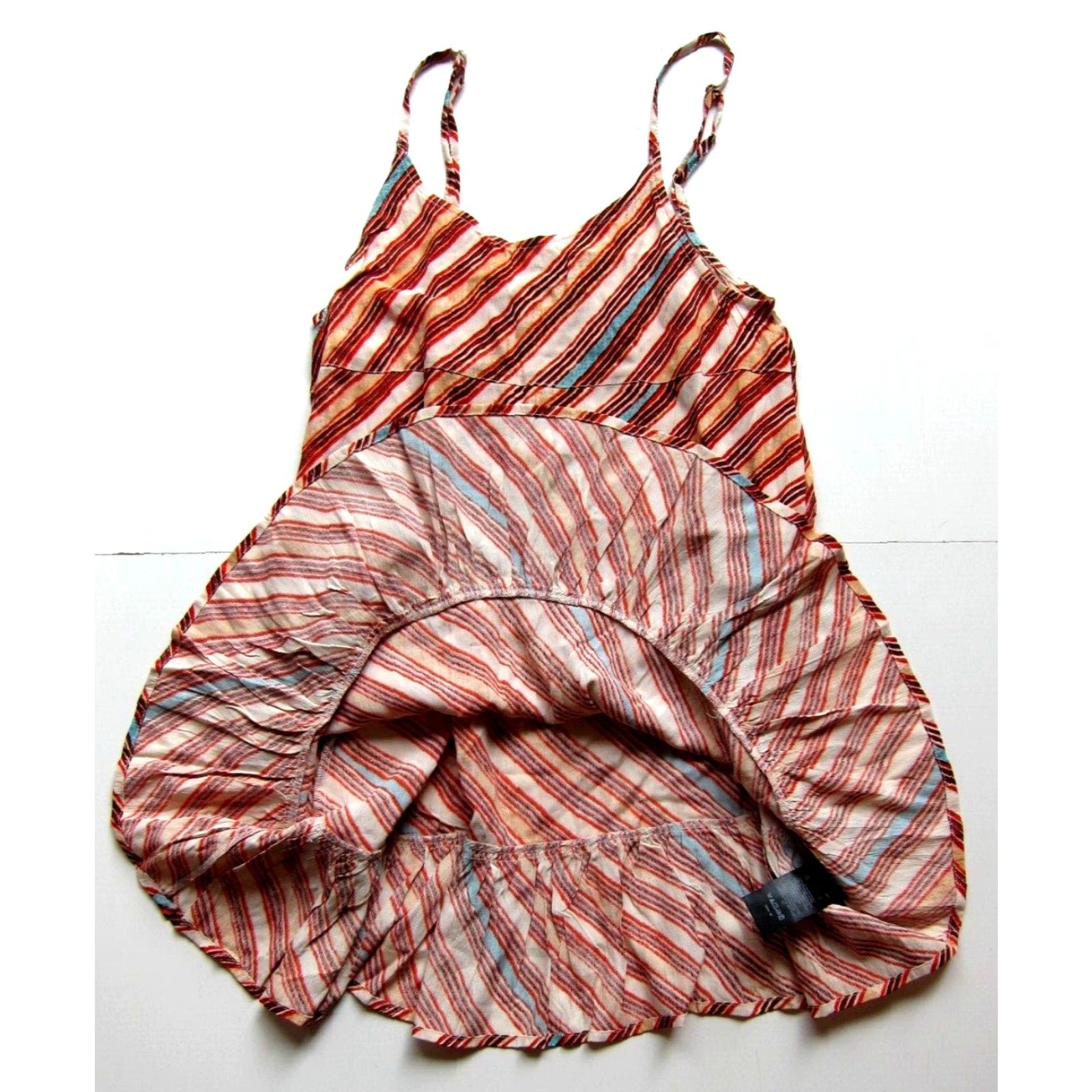Urban Outfitters NWT Urban Outfitters 100% Rayon Orange Blue Stripe Tank Slip Dress Small Size S / US 4 / IT 40 - 5 Thumbnail