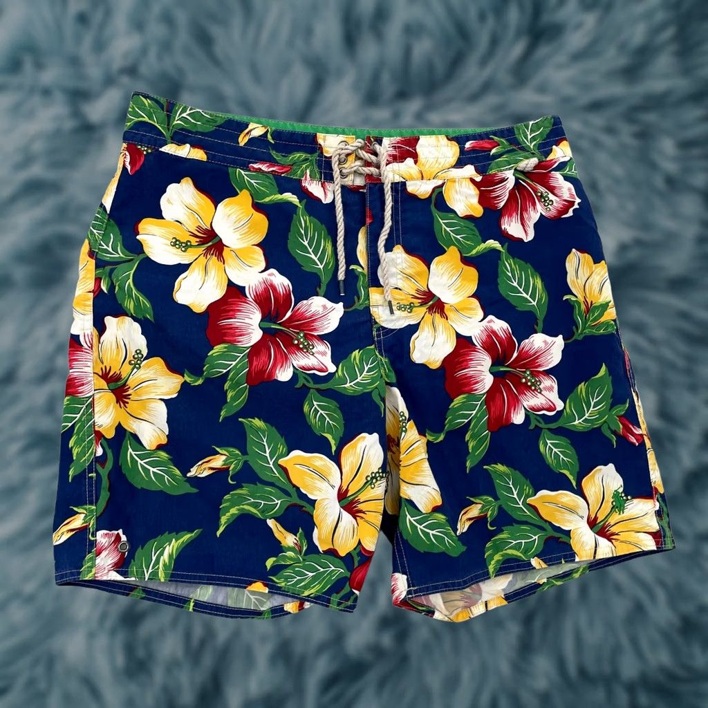 Polo Ralph Lauren VINTAGE Polo Ralph Lauren Floral Swim Trunks Adult 34 Blue Lined Pockets Mens Size US S / EU 44-46 / 1 - 1 Thumbnail