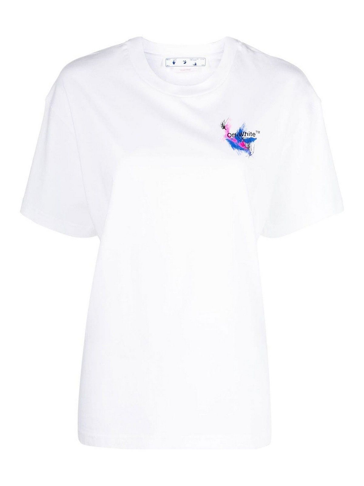 Off-White o1gr1nt1124 Hotchpotch Arrow Casual T-Shirt in White Size XS / US 0-2 / IT 36-38 - 1 Thumbnail