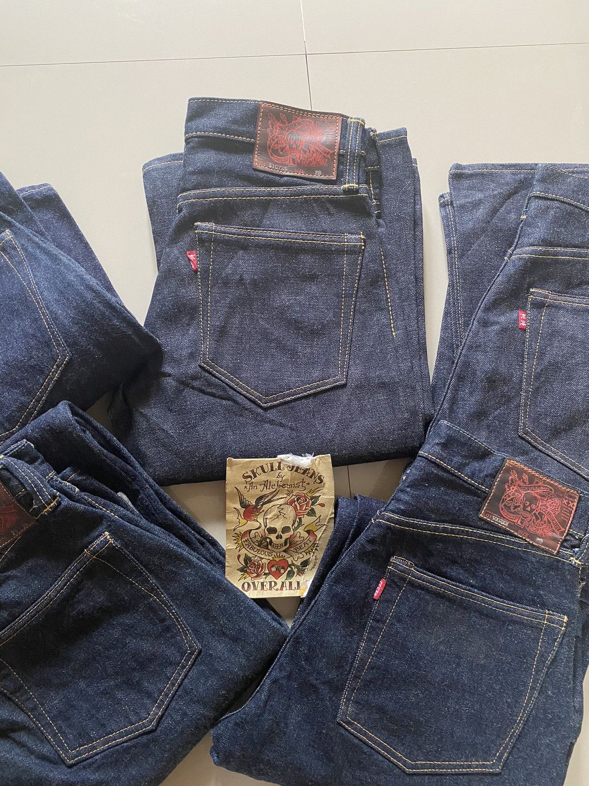 Japanese Brand Brand New Old Stock Skull Jeans by Alchemist Denim Size 28 Size US 29 - 3 Thumbnail