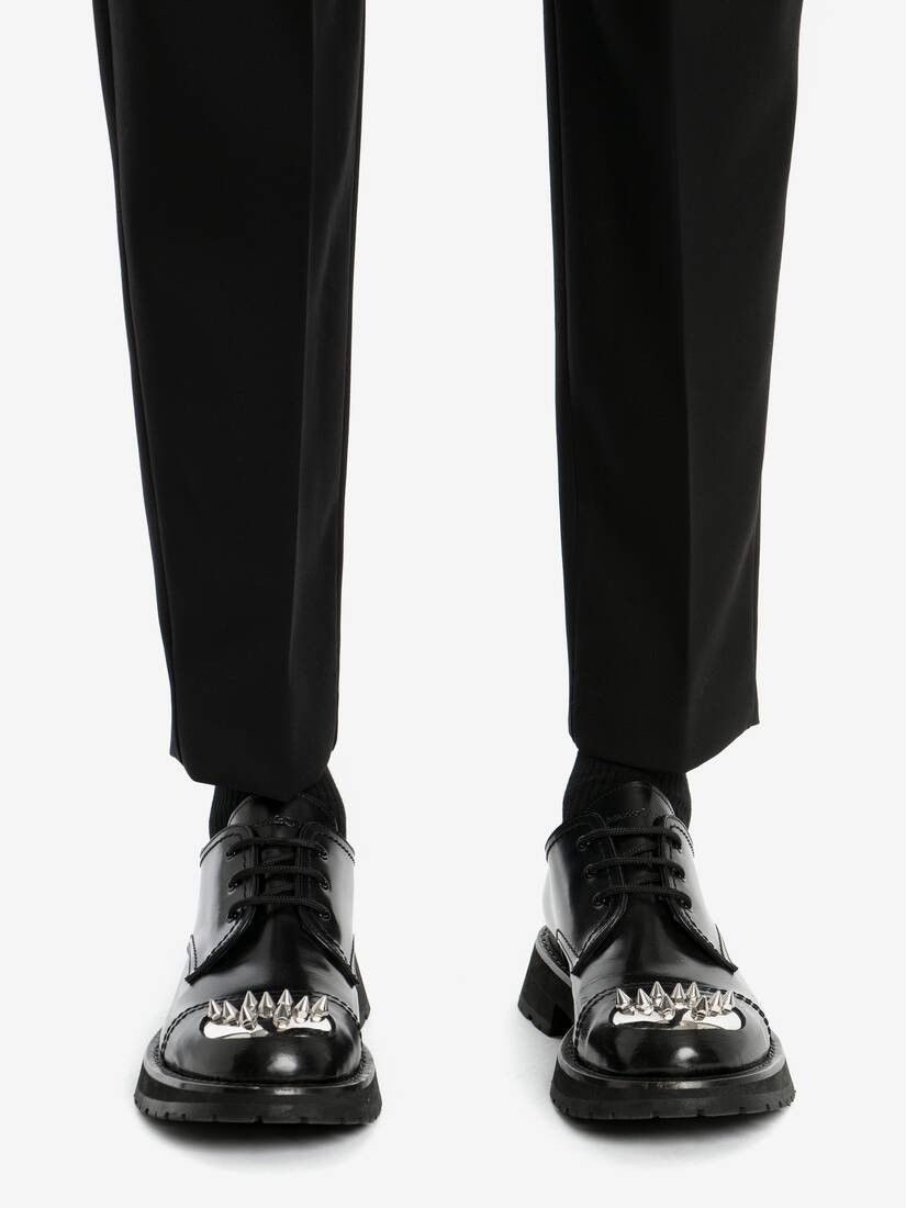 Alexander McQueen os11x0226 Punk Stud Derby Shoes in Black Size US 8 / EU 41 - 5 Thumbnail