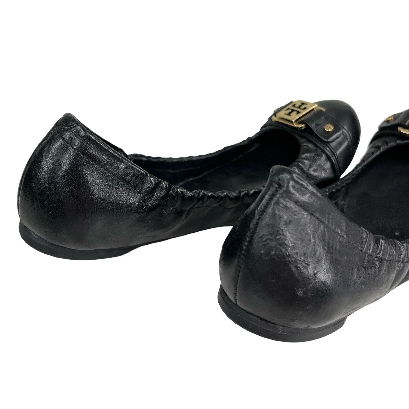 Tory Burch Tory Burch Ballet Flats Black 7.5 Leather Flaw Size US 7.5 / IT 37.5 - 5 Thumbnail