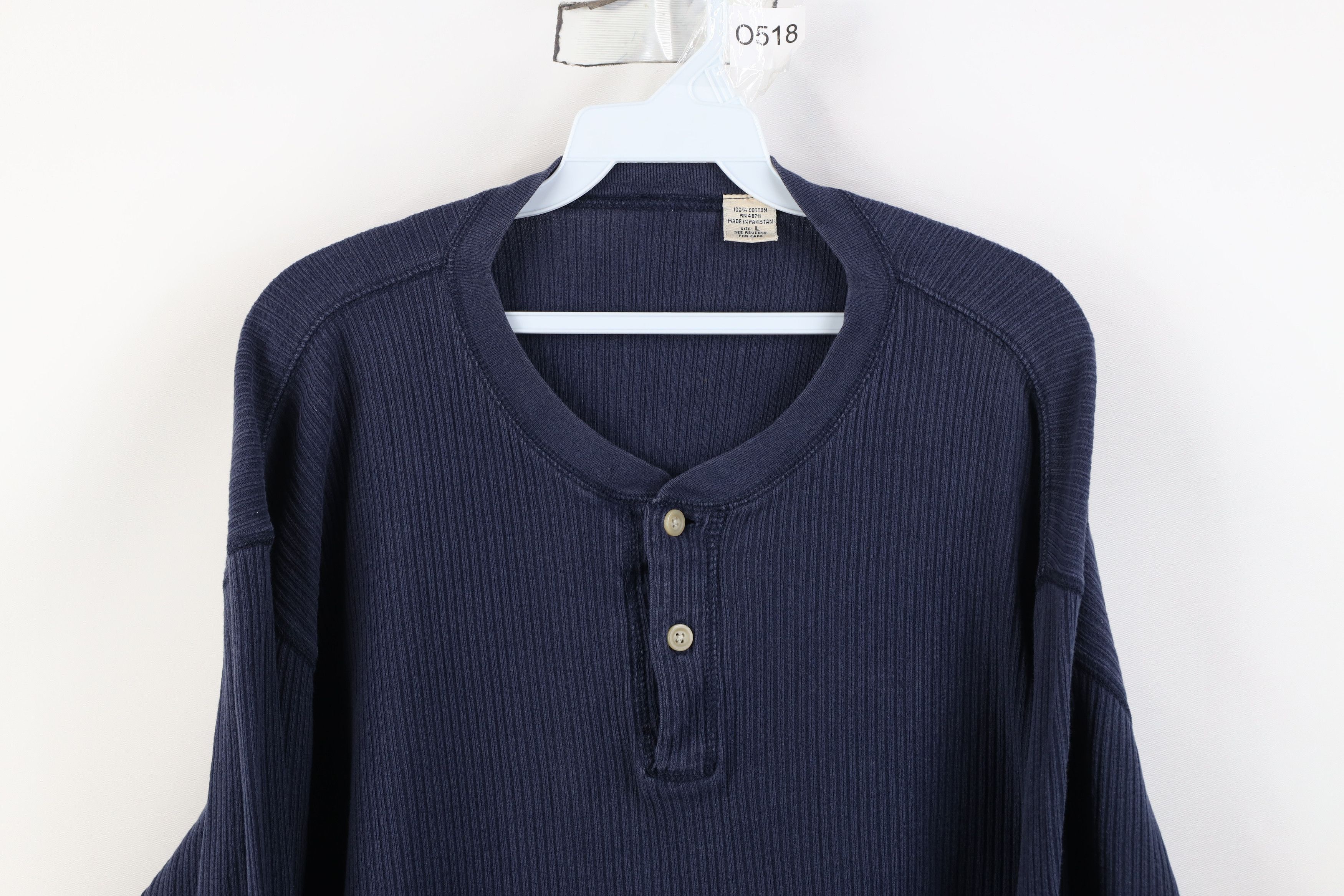Vintage Vintage 90s Streetwear Ribbed Long Sleeve Henley T-Shirt Size US L / EU 52-54 / 3 - 2 Thumbnail
