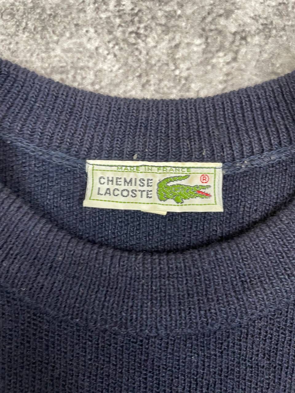Lacoste Lacoste Men Cotton Knit Sweater Crewneck Pullover Navy Size US XL / EU 56 / 4 - 4 Thumbnail