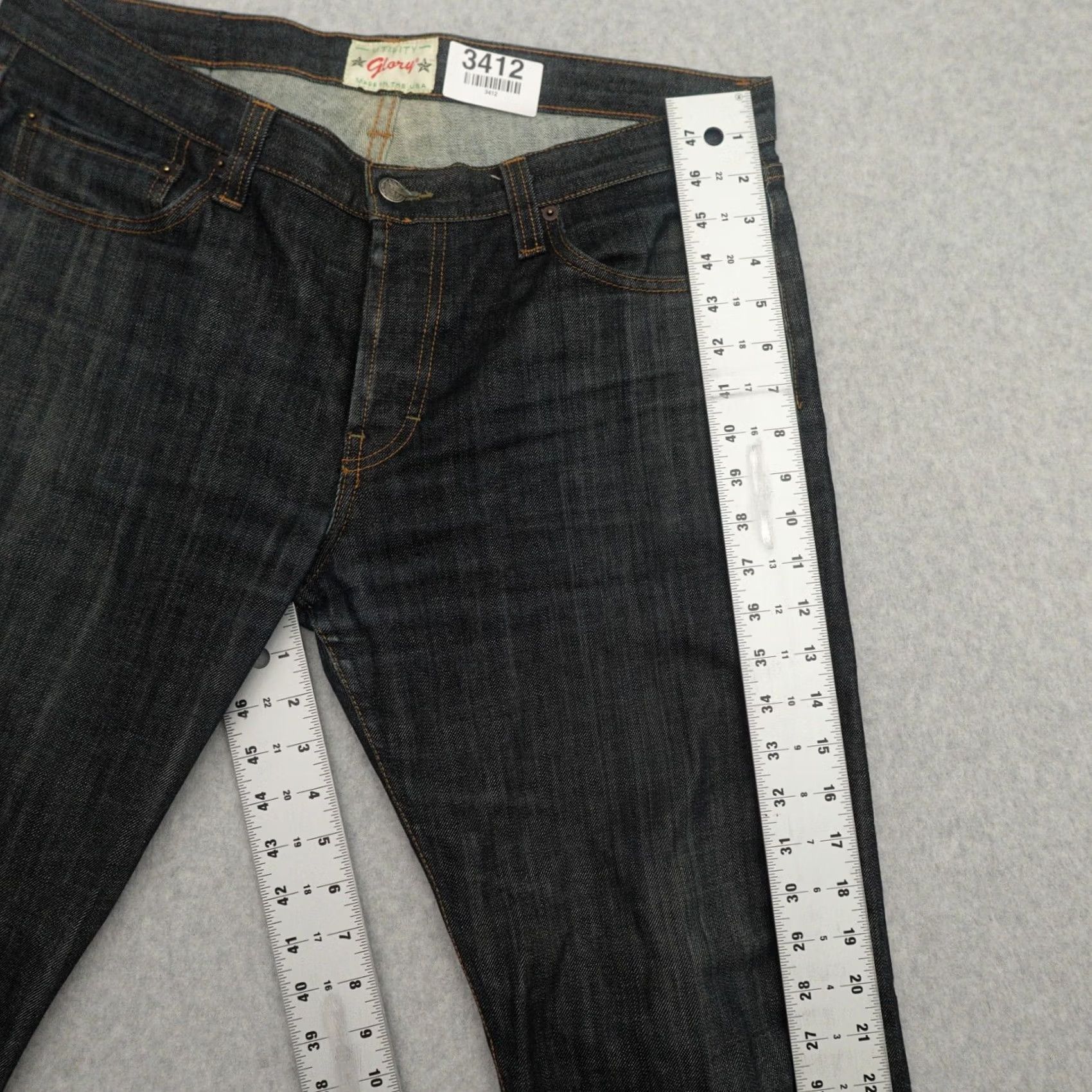 Vintage GLORY UTILITY Jeans 34 (34X31) Blue Denim USA Straight Men’s Jeans Blue Denim Size US 34 / EU 50 - 6 Thumbnail