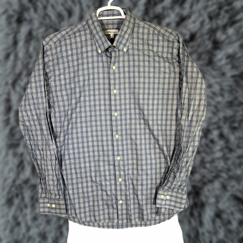 Peter Millar Peter Millar Long Sleeve Button-Up Shirt XL Blue Plaid Fitted Casual Men’s Shirt Size US XL / EU 56 / 4 - 1 Thumbnail