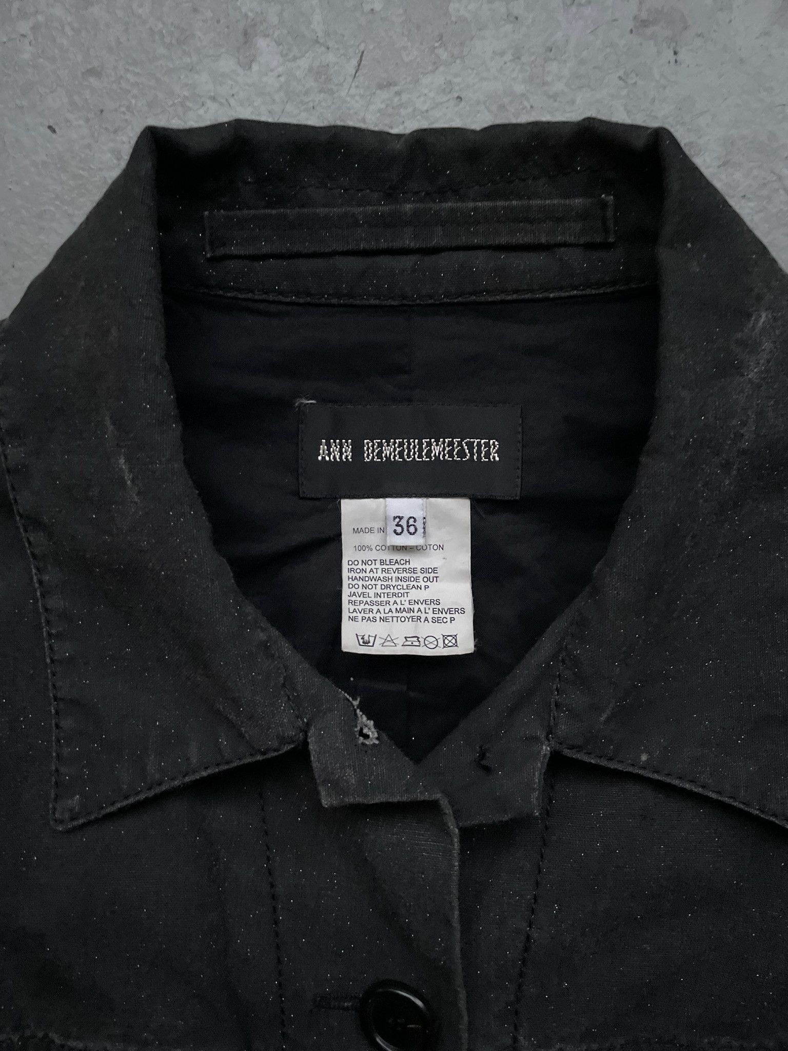 Ann Demeulemeester Ann Demeulemeester FW00 Charcoal Glitter Trucker Jacket Size XS / US 0-2 / IT 36-38 - 4 Thumbnail