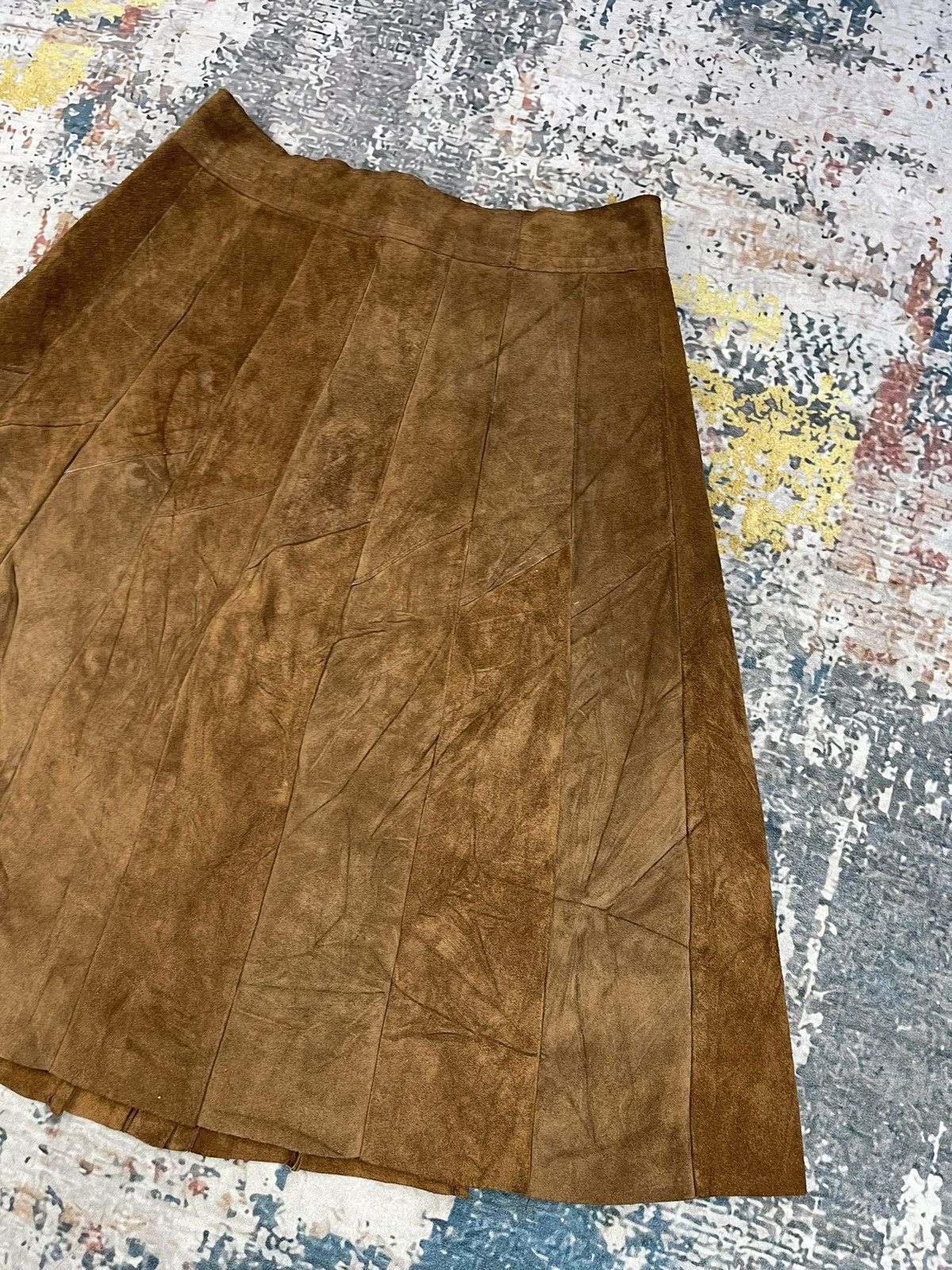 Leather Vintage Suede Leather Button Wrap Flared Skirt Size 27" / US 4 / IT 40 - 7 Thumbnail