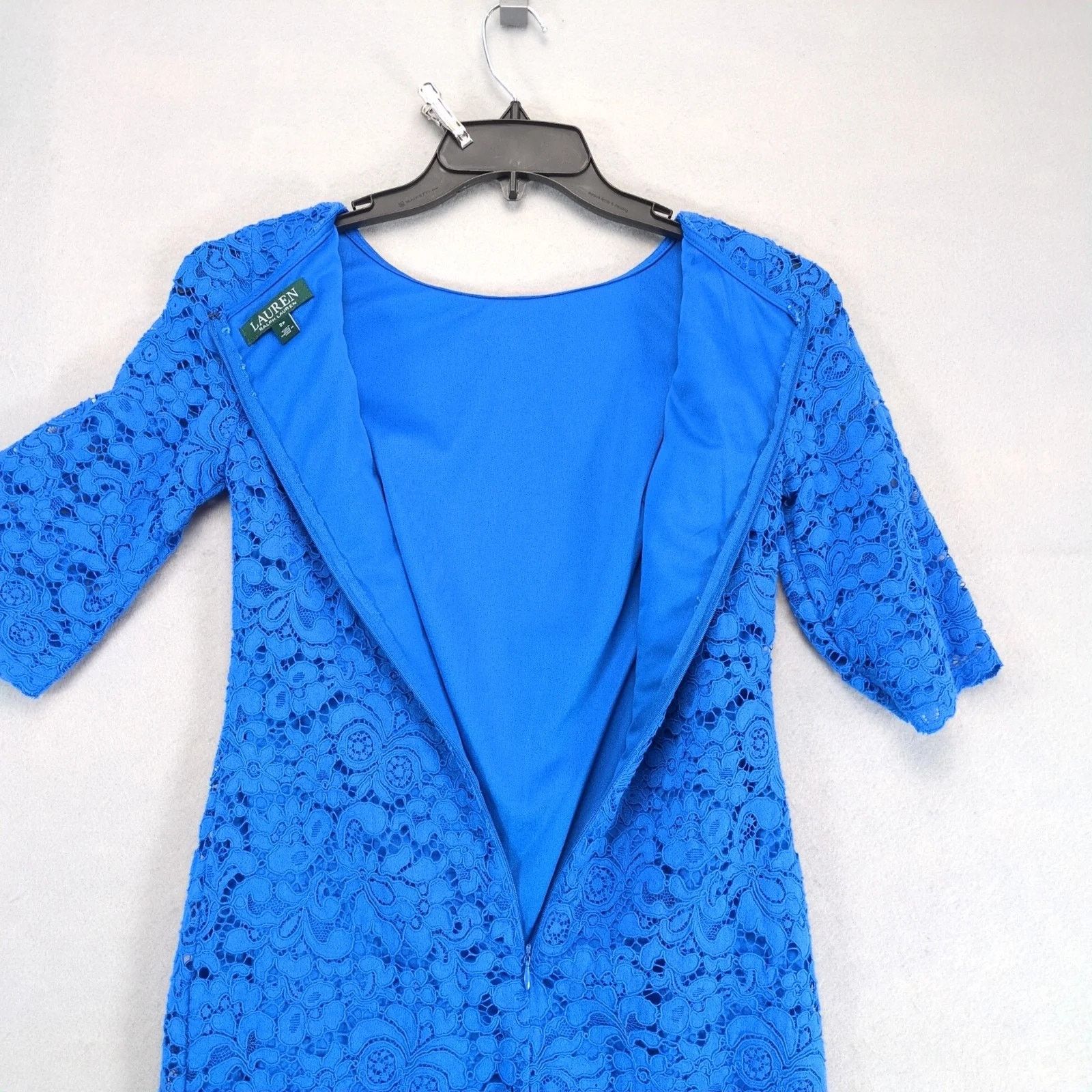 Ralph Lauren LRL Ralph Lauren Blue Crochet Lace Sheath Mini Dress Sz 2P Size XS / US 0-2 / IT 36-38 - 4 Thumbnail