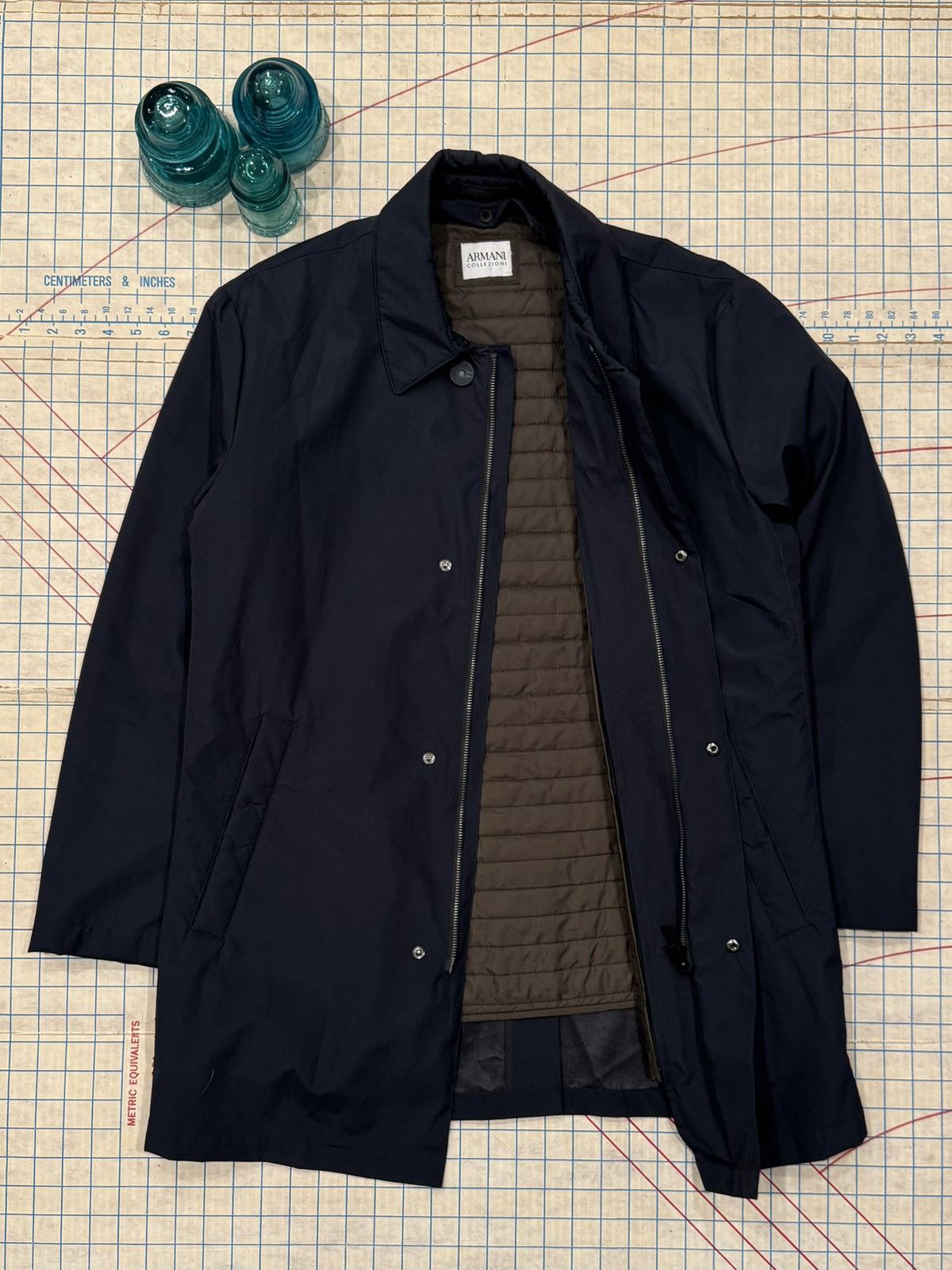 Armani Collezioni Armani Collezioni Long Coat With Insulating Layer Dark Navy Size US M / EU 48-50 / 2 - 3 Thumbnail