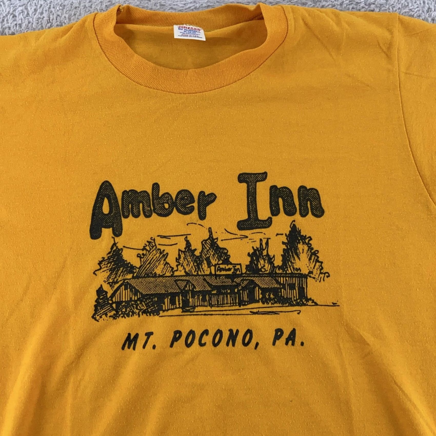 Jerzees VINTAGE Jerzees Shirt Mens Small Yellow 80s Travel Retro Souvenir Tee Size US S / EU 44-46 / 1 - 2 Thumbnail