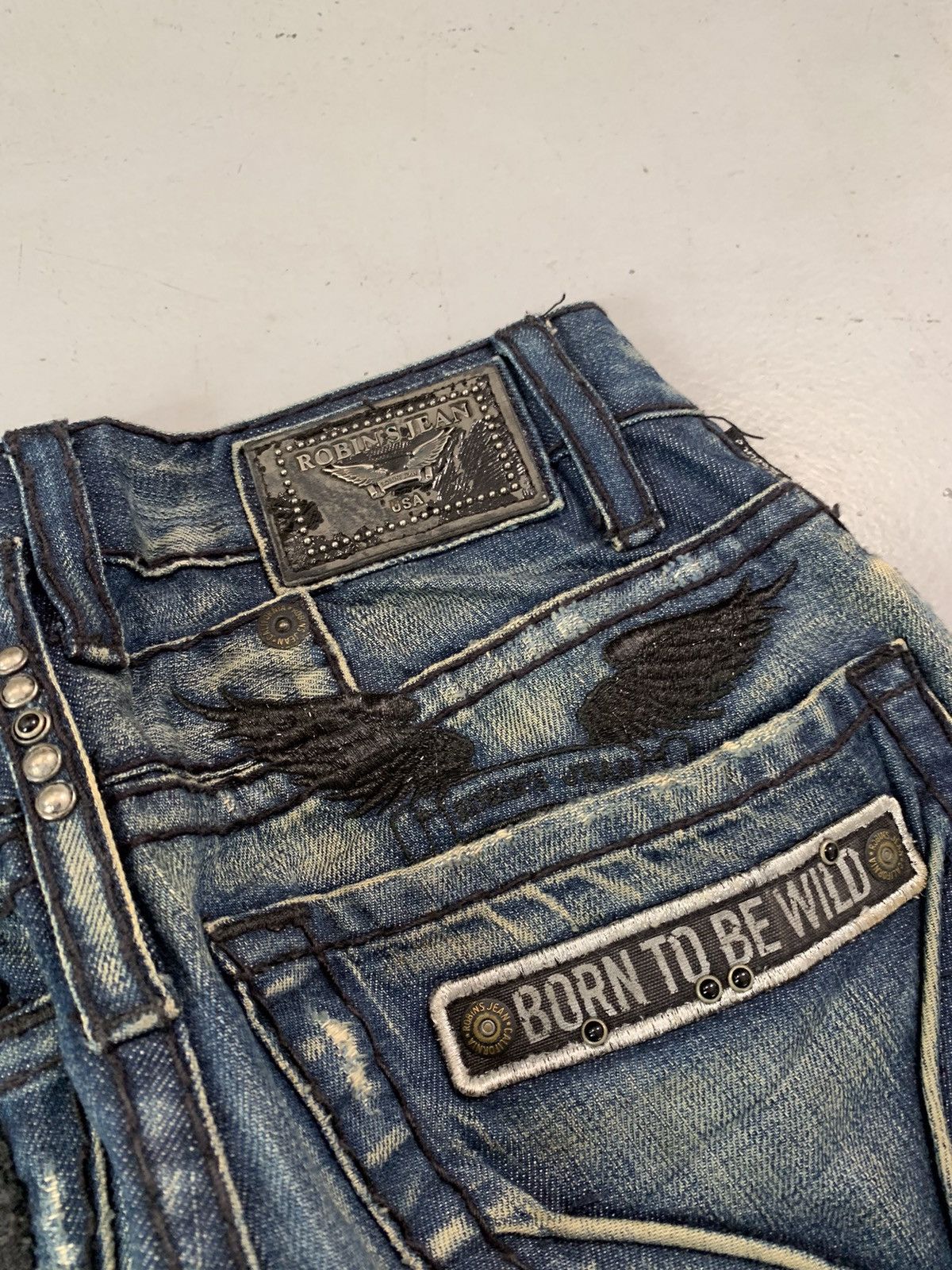 Robins Jeans Vintage Robin jeans studd wings denim pant Size US 32 / EU 48 - 4 Thumbnail