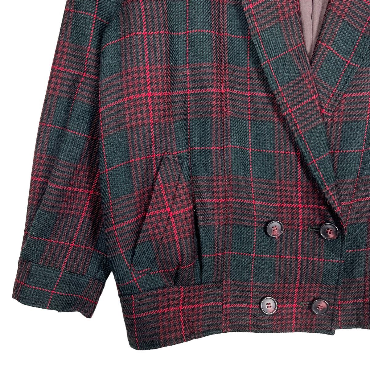 Issey Miyake 🔥 DANA DO PIP PLAID CHECK WOOL COLAR LESS BOMBER JACKET Size US M / EU 48-50 / 2 - 5 Thumbnail