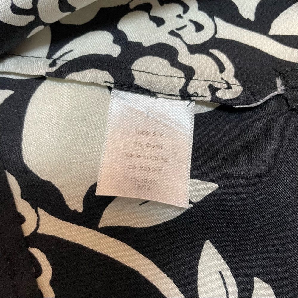 Talbots Talbots Black White Floral Silk Blouse Size 6 Size M / US 6-8 / IT 42-44 - 7 Thumbnail