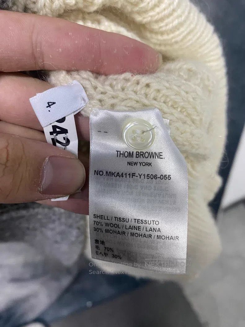 Thom Browne Thom Browne Mohair Long Sleeve Sweater, Light Gray Size US XL / EU 56 / 4 - 5 Thumbnail