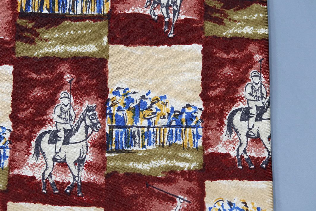 Other Luigi Panza Vintage Italian Silk Tie with Polo Match Scene Size ONE SIZE - 6 Thumbnail