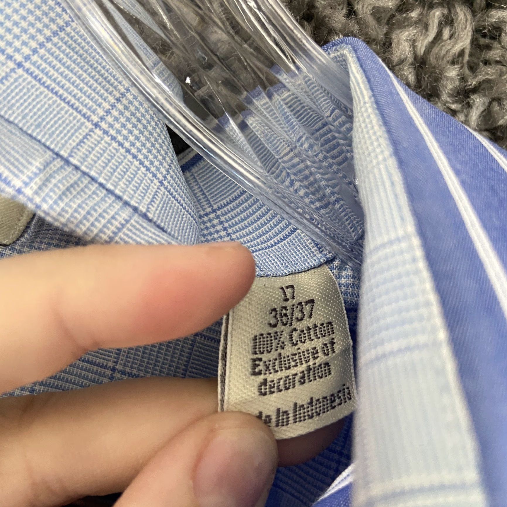 Original Penguin VINTAGE Original Penguin Dress Shirt Mens 16.5 37/36 Regular Long Sleeve Purple Stripe Button-Up Modern Brand-Patterned Shirt 16.5 Mens Size 42R - 7 Thumbnail