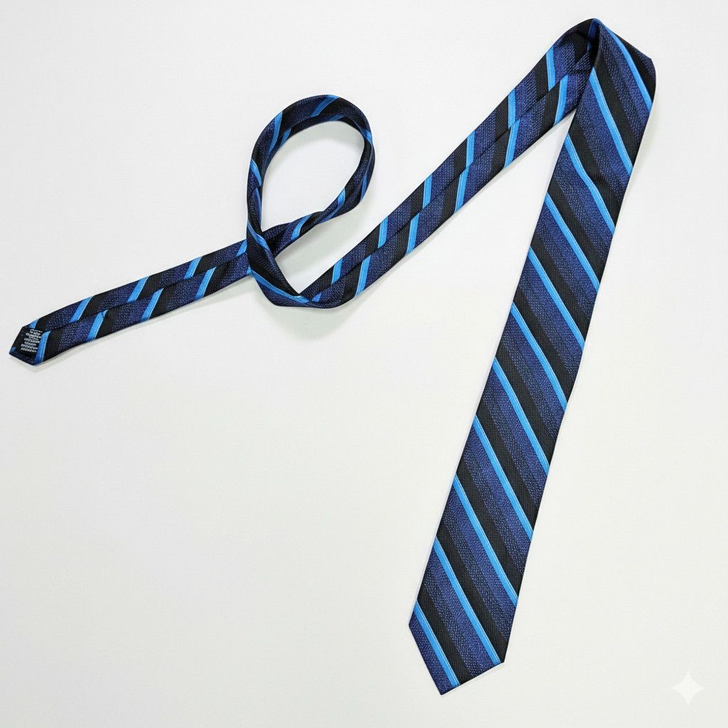 Apt. 9 Apt. 9 58x2.5" Tie Metallic Blue Black Diagonal Stripe Narro Size ONE SIZE - 1 Thumbnail