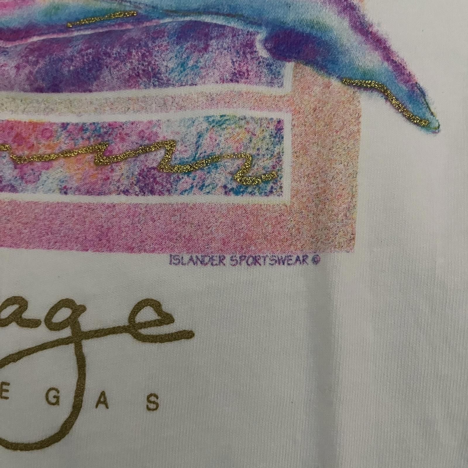 Mirage VTG 90s Mirage Las Vegas Hotel/Casino Glitter Dolphin Tee Size XL / US 12-14 / IT 48-50 - 3 Thumbnail