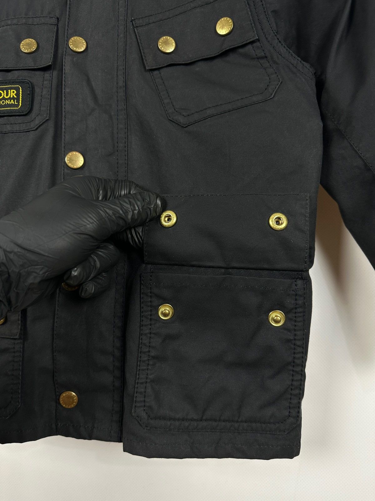 Barbour Kids Barbour Union Jack International Black Waxed Jacket Size US XXS / EU 40 - 16 Thumbnail