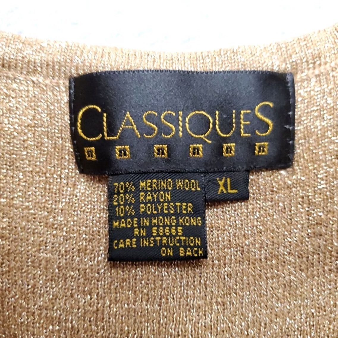 Etro VINTAGE Classiques Top Womens XL Metallic Gold 70% Merino Wool Retro Disco 70s Tank Wool Knit Gold Womens XL Metallic Gold 70s Vintage Classiques Top Size XL / US 12-14 / IT 48-50 - 4 Thumbnail