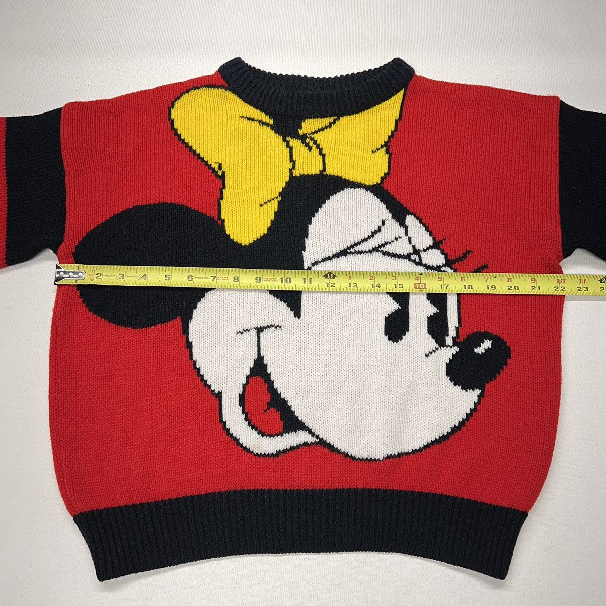 Disney × Mickey Mouse × Vintage VTG Mickey & Co Sweater Minnie Mouse Disney Red Knit Striped Size S / US 4 / IT 40 - 14 Thumbnail
