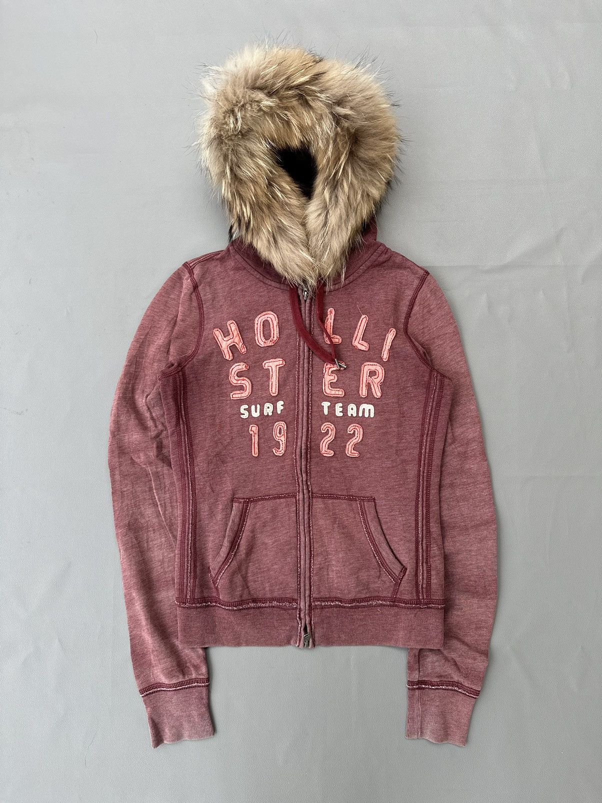 DISTRESSED FADED HOLLISTER ZIP FUR HOODIE IFSIX LGB STYLE