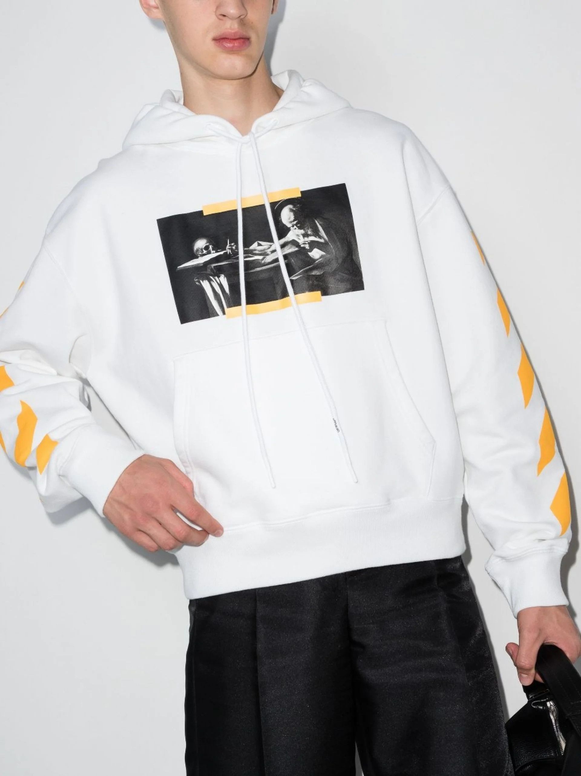 Off-White White Caravaggio Diagonals Oversized Hoodie Size US XS / EU 42 / 0 - 2 Thumbnail