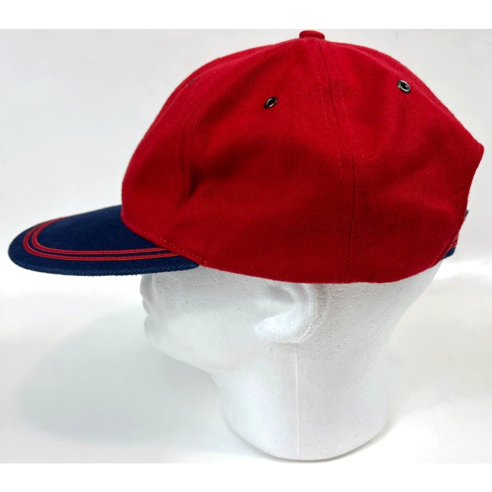 Nike VINTAGE Nike USA Stripeback Hat Cap Embroidered Swoosh USA Baseball Cap Cotton Red Unisex Adults One Size Hats Mens Womens Boys Girls Size ONE SIZE - 4 Thumbnail