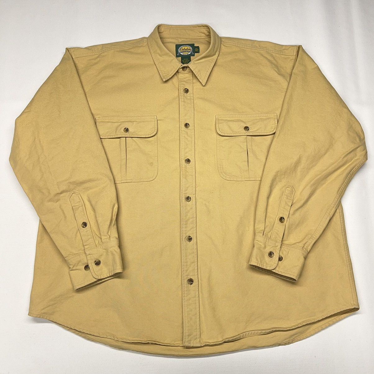 Cabelas × Vintage Cabelas Button Down Shirt Yellow Flannel Heavy Long Sleeve Size US XXL / EU 58 / 5 - 1 Thumbnail