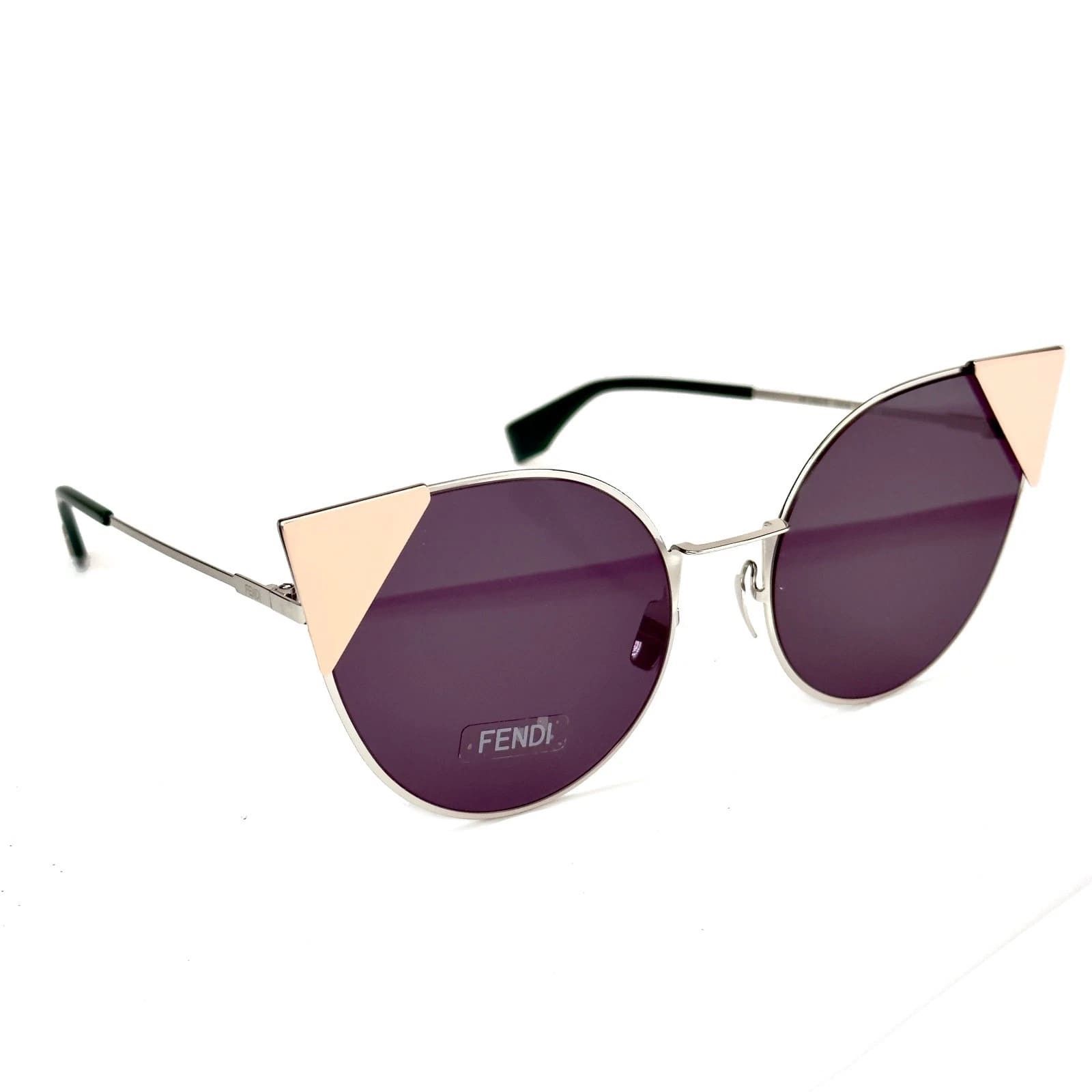 Fendi FENDI FF0190S LEI 0190 Silver Pink Geometric Triangle Cat Size ONE SIZE - 4 Thumbnail