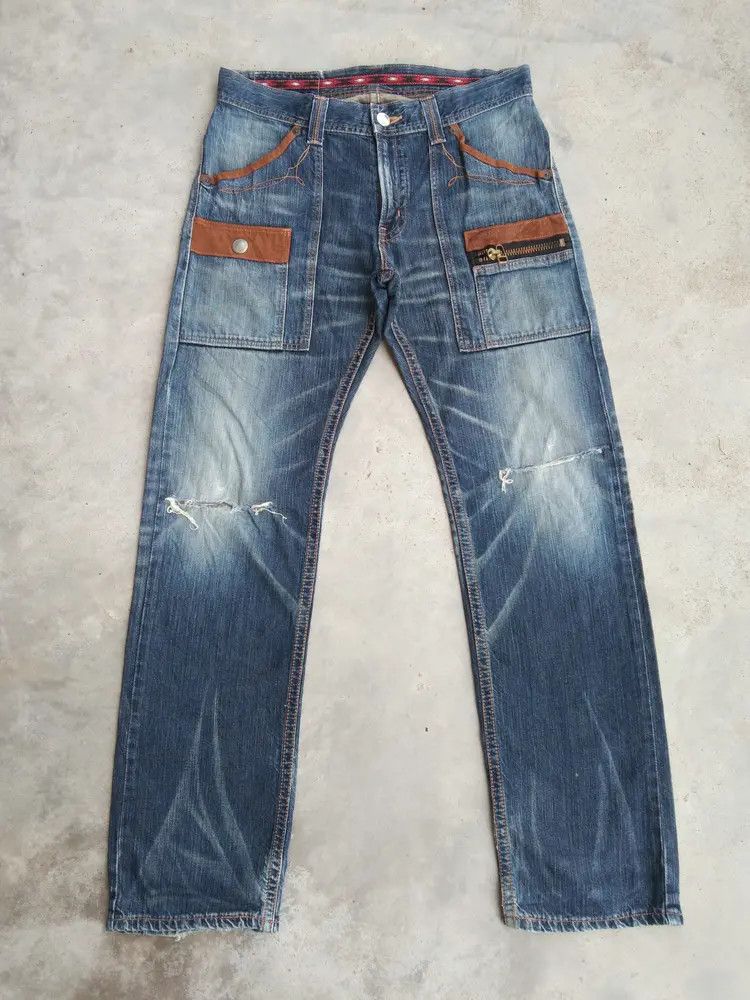 Japanese Brand Vintage Edwin Distressed Jeans 33x32 Size US 33 - 1 Thumbnail