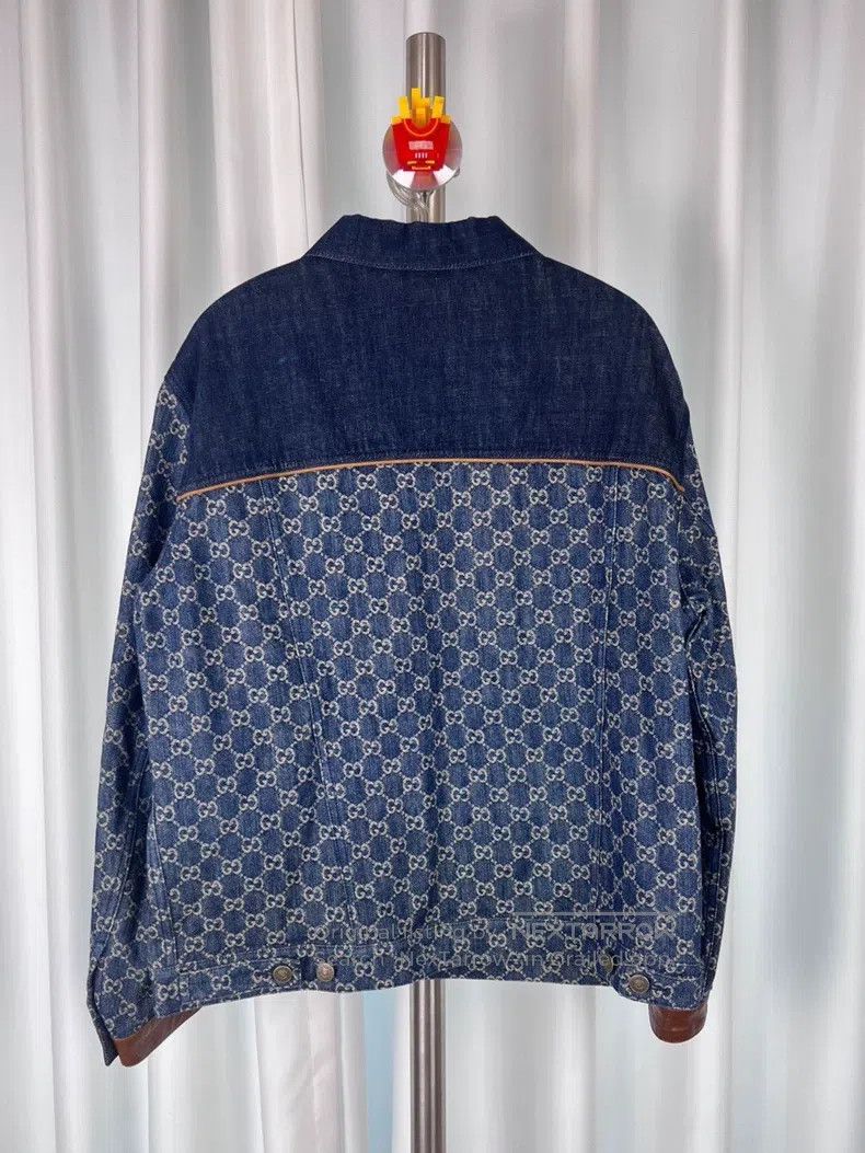 Gucci Gucci Blue full-print double G stitched denim jacket Size US S / EU 44-46 / 1 - 8 Thumbnail