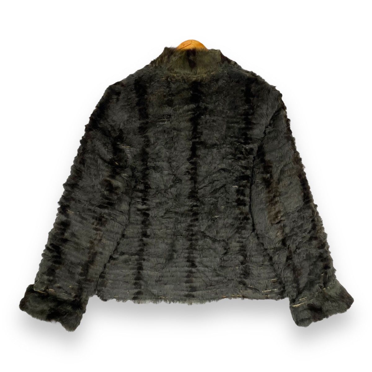 Balmain × Vintage VINTAGE BALMAIN PARIS RABBIT FUR & SILK REVERSIBLE JACKET Size L / US 10 / IT 46 - 7 Thumbnail