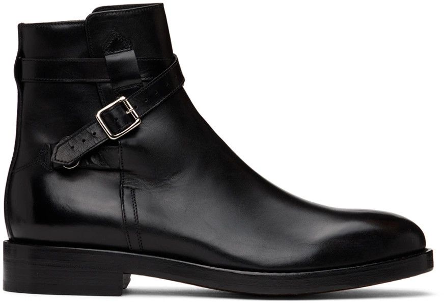 Officine Generale o1mle1025 Jaun Leather Boots Smooth in Black Size US 7 / EU 40 - 1 Thumbnail