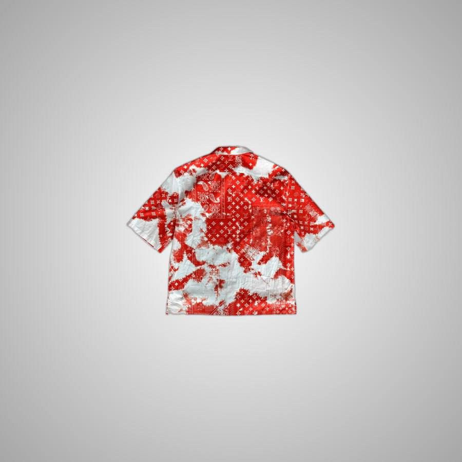 Louis Vuitton LOUIS VUITTON RED BANDANA BLEACHED SHORT SLEEVE BUTTON UP Size US XXL / EU 58 / 5 - 2 Thumbnail