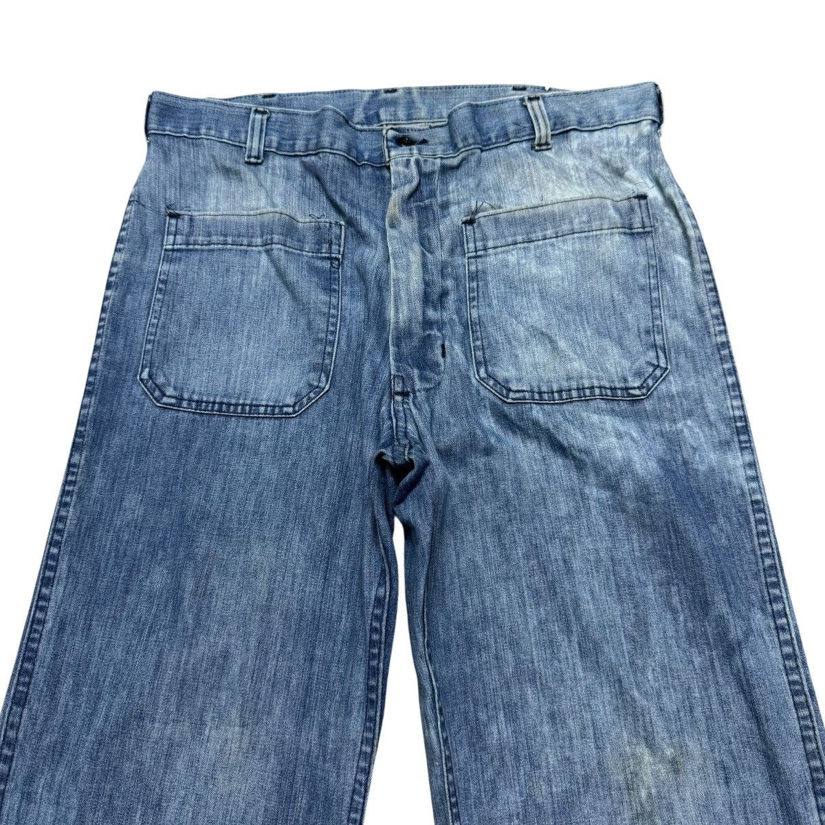 Vintage Vintage 80s US Navy Seafarer Denim Flare Pant Distressed Size US 32 / EU 48 - 3 Thumbnail