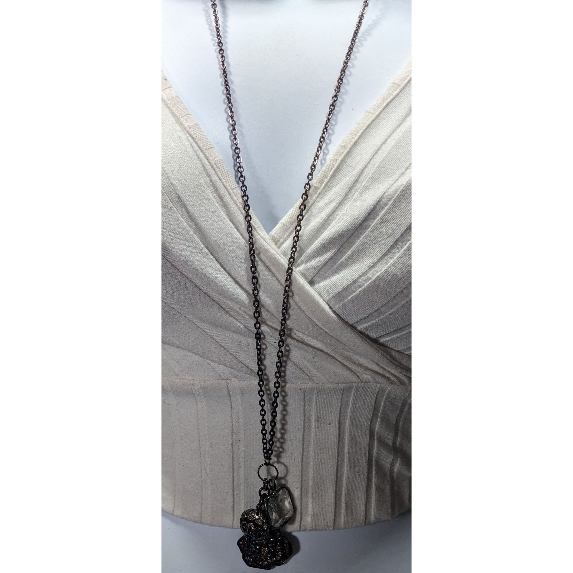 Other Steampunk Floral Gemmed Cluster Pendant Necklace Size ONE SIZE - 5 Thumbnail
