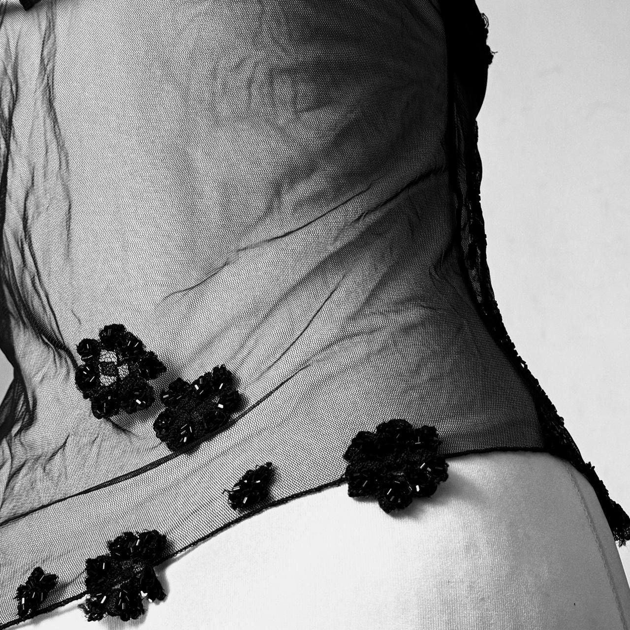Vintage Unique gothic avant-garde blouse with embroidered beads Size S / US 4 / IT 40 - 3 Thumbnail