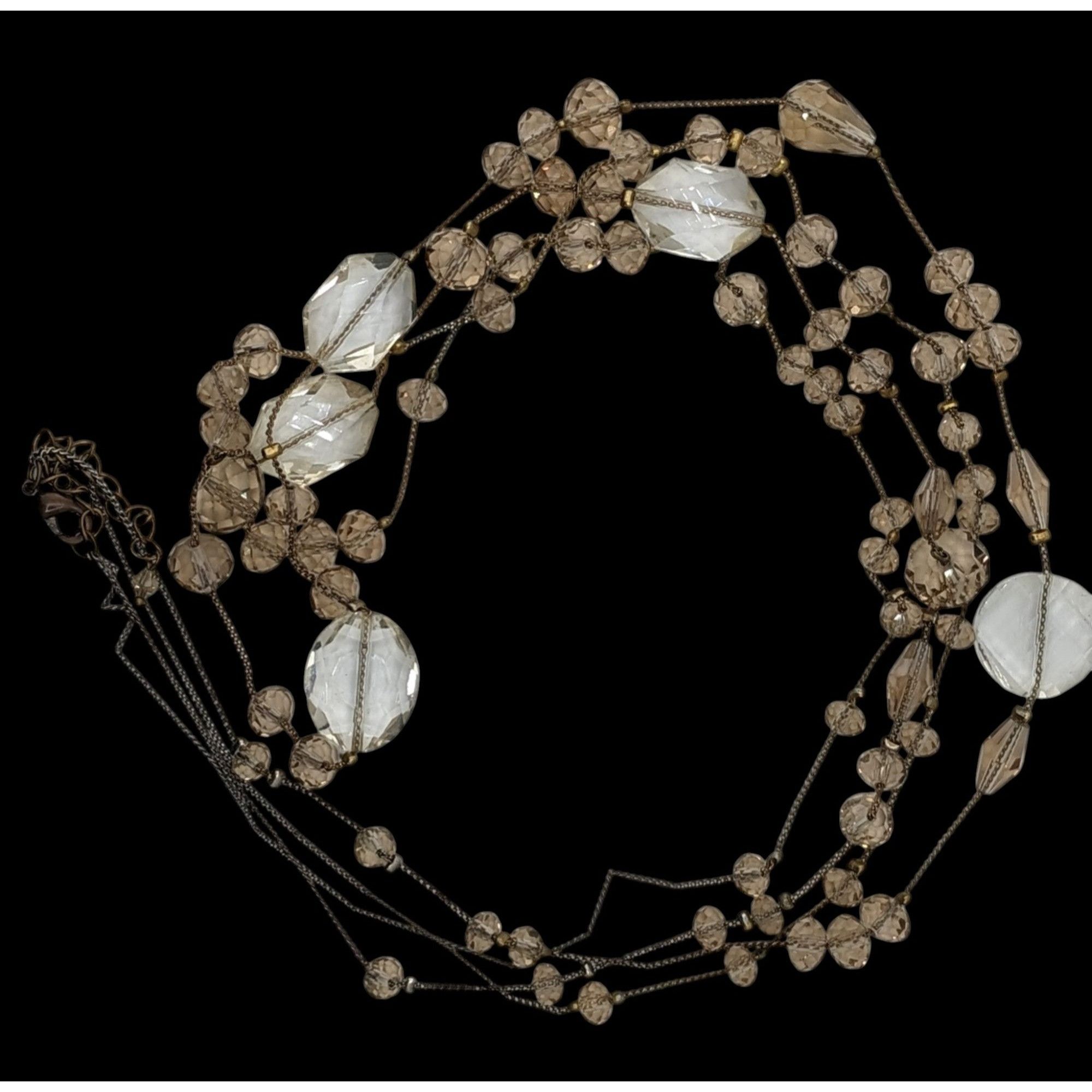 Other Elegant Glam Multi-Strand Crystal Glass Beaded Necklace Size ONE SIZE - 1 Thumbnail