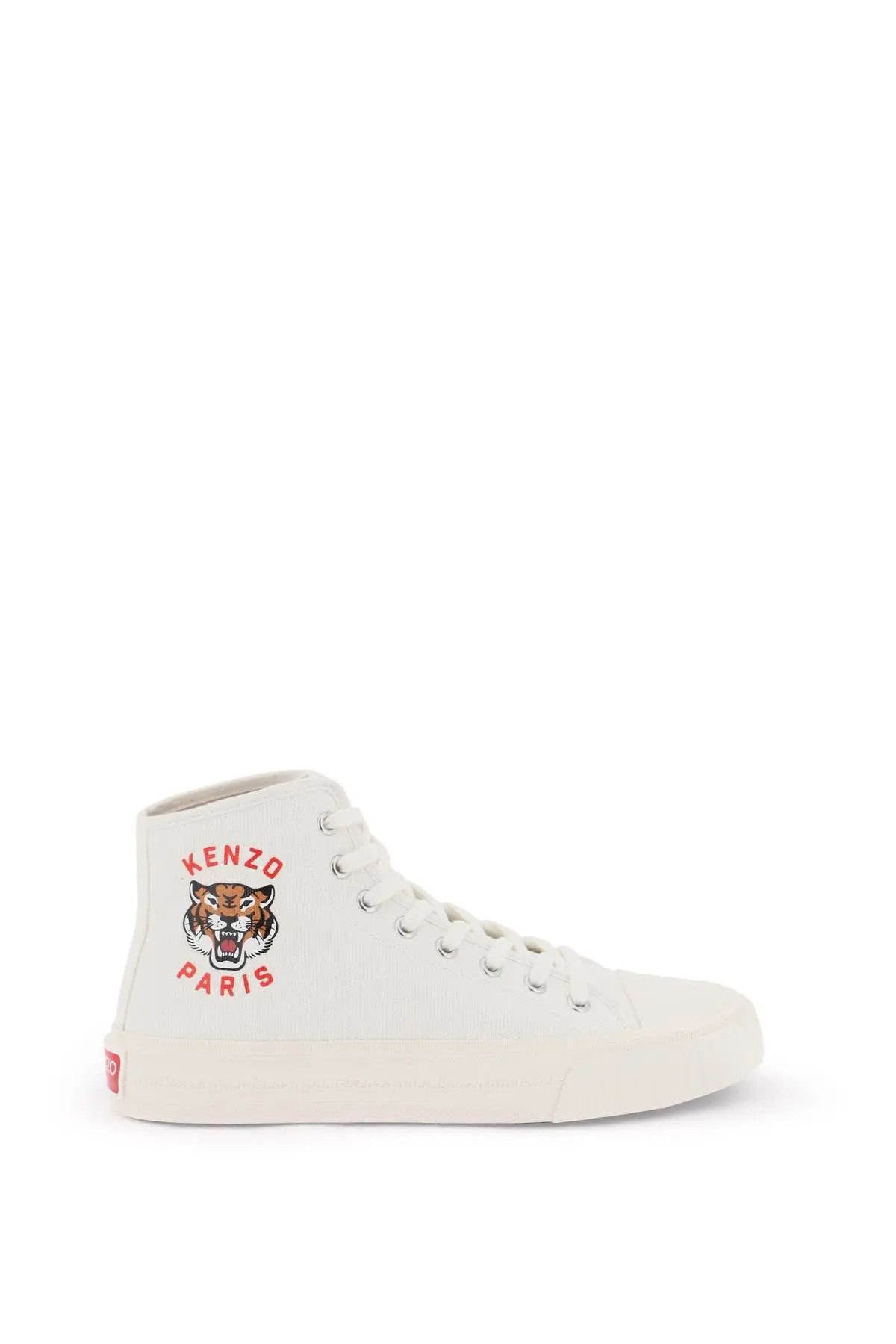 image of Kenzo O1S22I1N0324 Canvas High-Top Sneakers In White, Men's (Size 10)