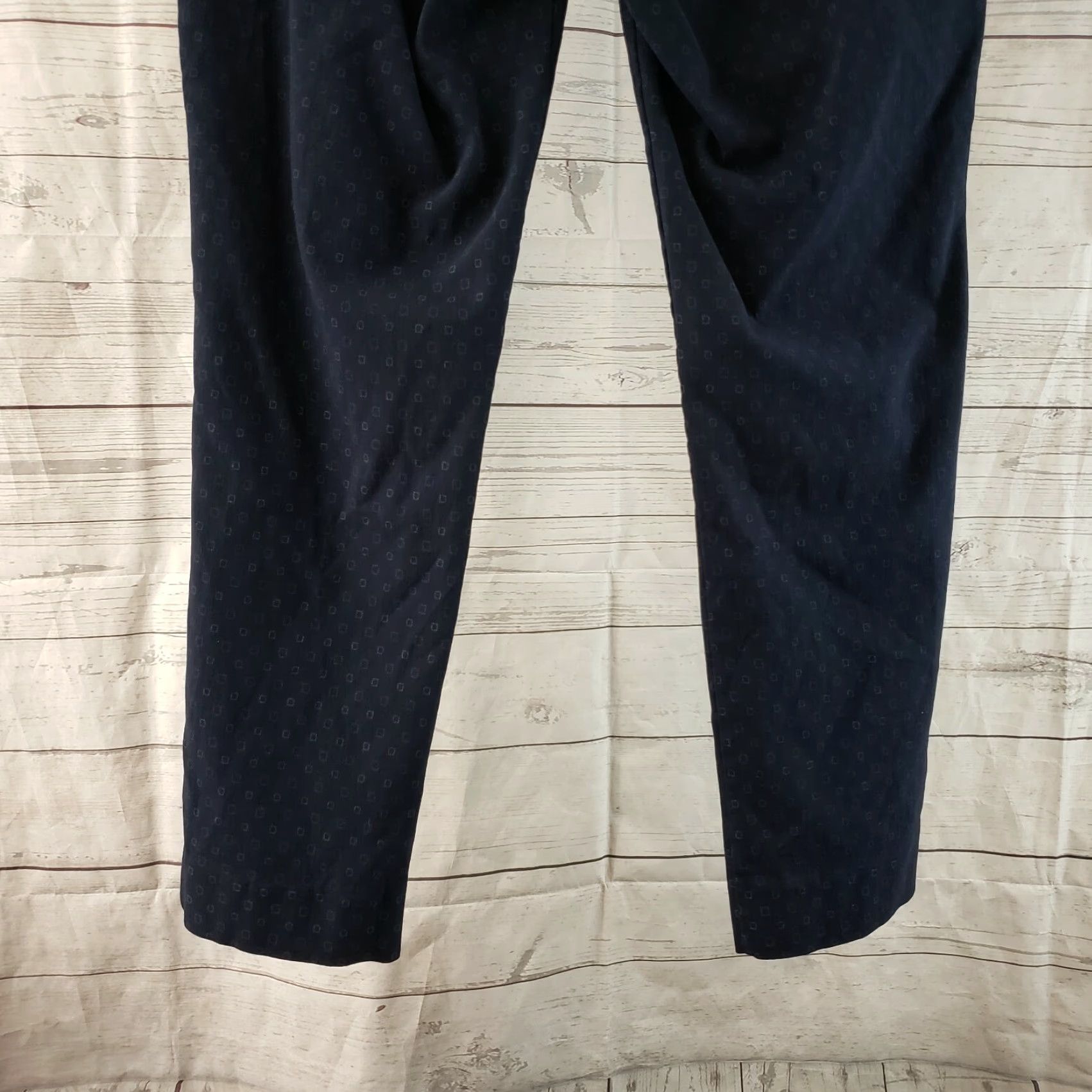 Orvis VINTAGE Orvis Womens Printed Pull On Pants Sz 14 Blue Geometric Cropped Mid Rise Size 36" / US 14 / IT 50 - 3 Thumbnail