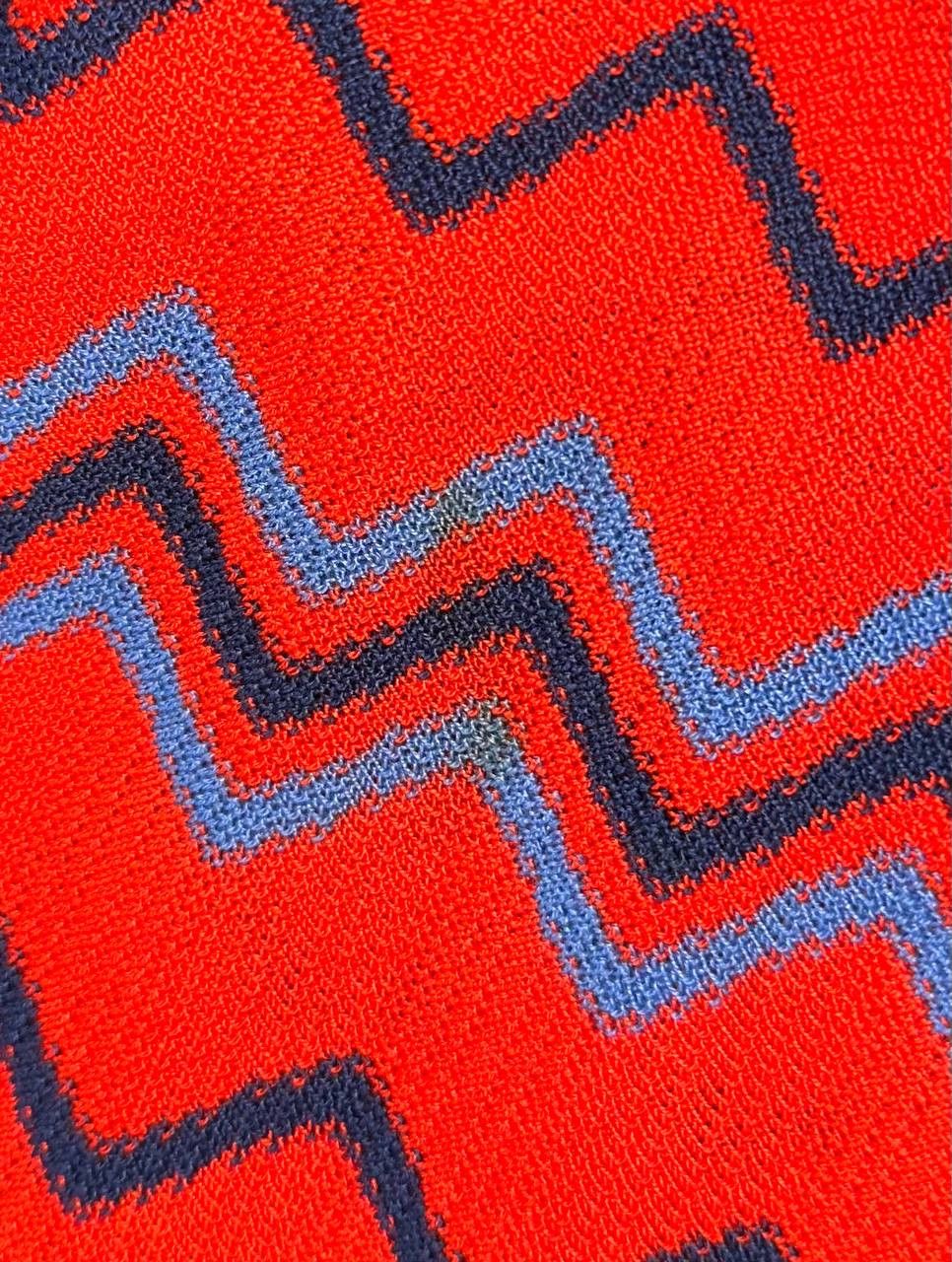 Missoni × Vintage MISSONI vintage Zigzag Pattern Flare Skirt red waves Size 22" - 3 Thumbnail