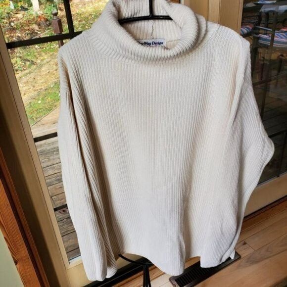 Vintage One Way Design Vintage Unisex Knit Turtleneck Long Sleeve Sz Size ONE SIZE - 2 Thumbnail