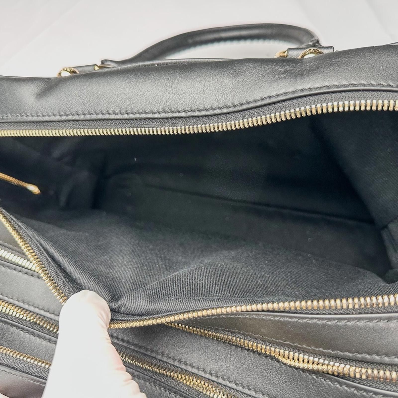Dolce & Gabbana Vitello Aria Black Leather Multi-Zip Top Handle Bag NWT Size ONE SIZE - 9 Thumbnail