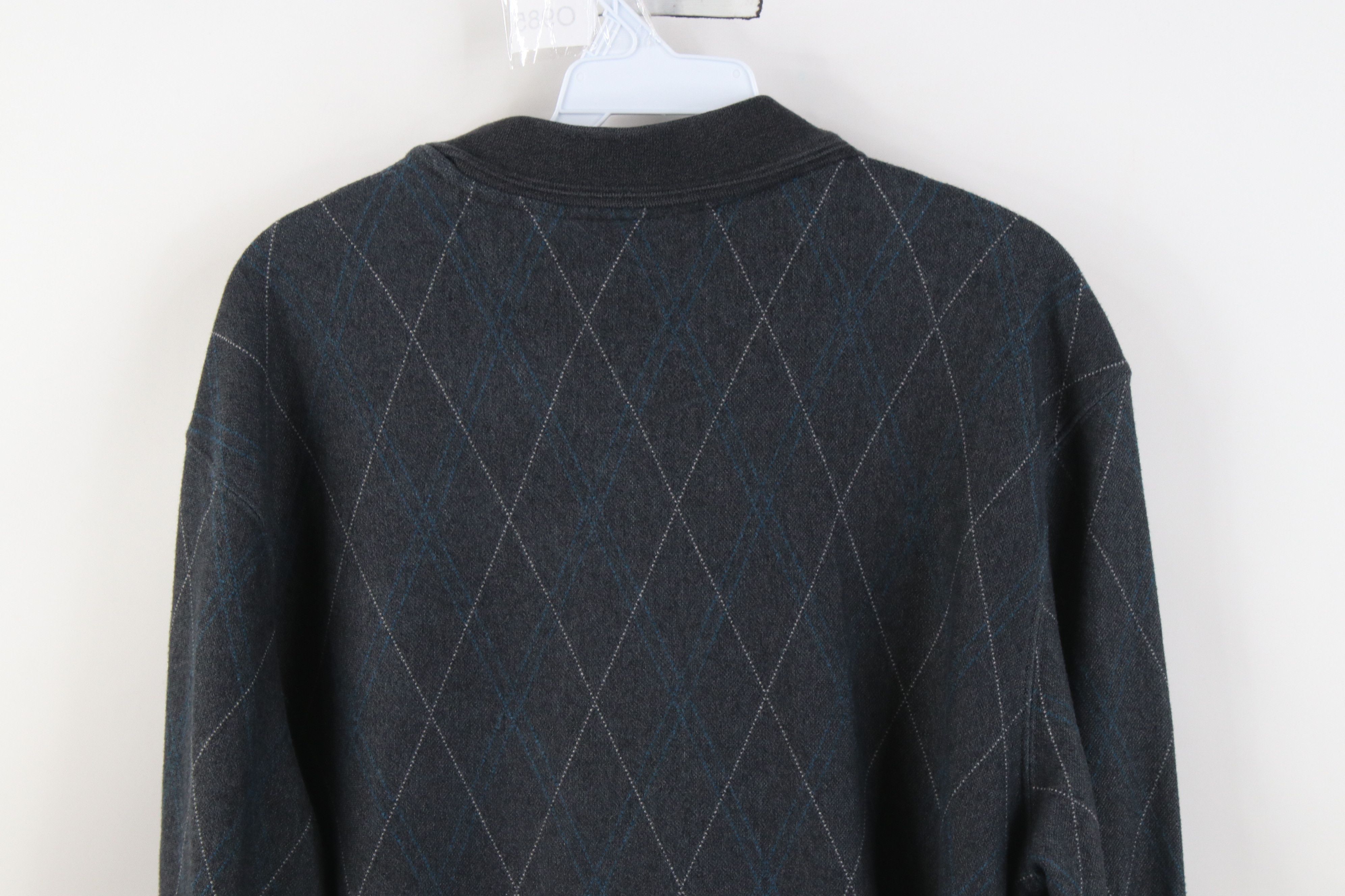 Vintage Vintage 90s Y2K Streetwear Diamond Long Sleeve Polo Shirt Size US L / EU 52-54 / 3 - 9 Thumbnail