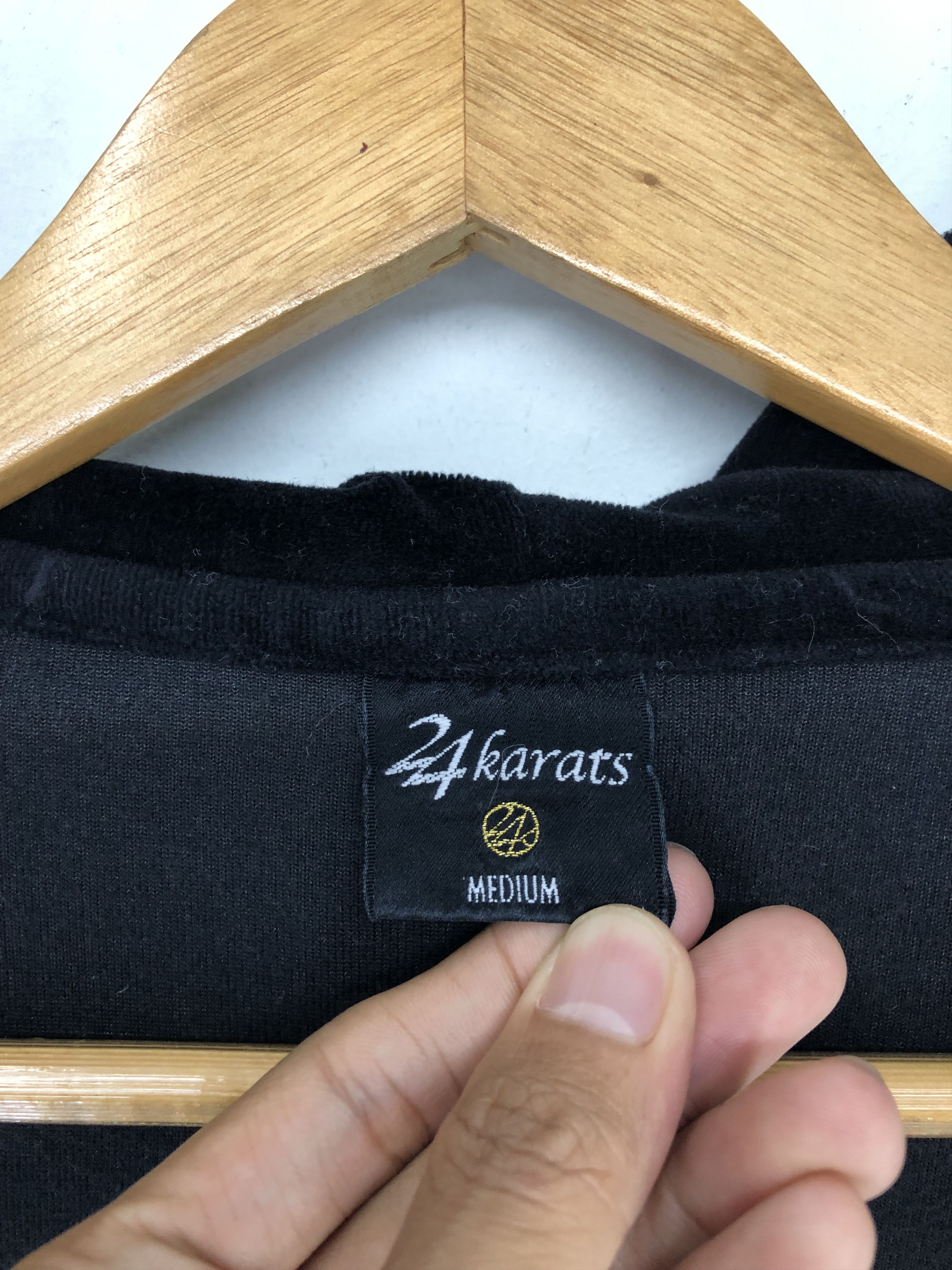 Japanese Brand 24karats Velour Full-Zip Track Jacket In Black And White Size US M / EU 48-50 / 2 - 16 Thumbnail