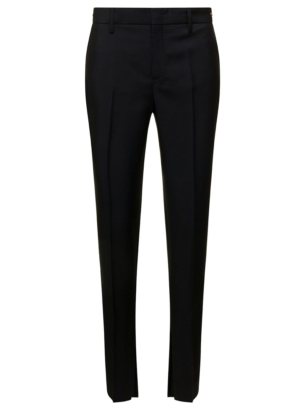 Gucci Black Slim Pants with Horsebit Detail in Mohair and Wool Woman Size 30" / US 8 / IT 44 - 1 Thumbnail