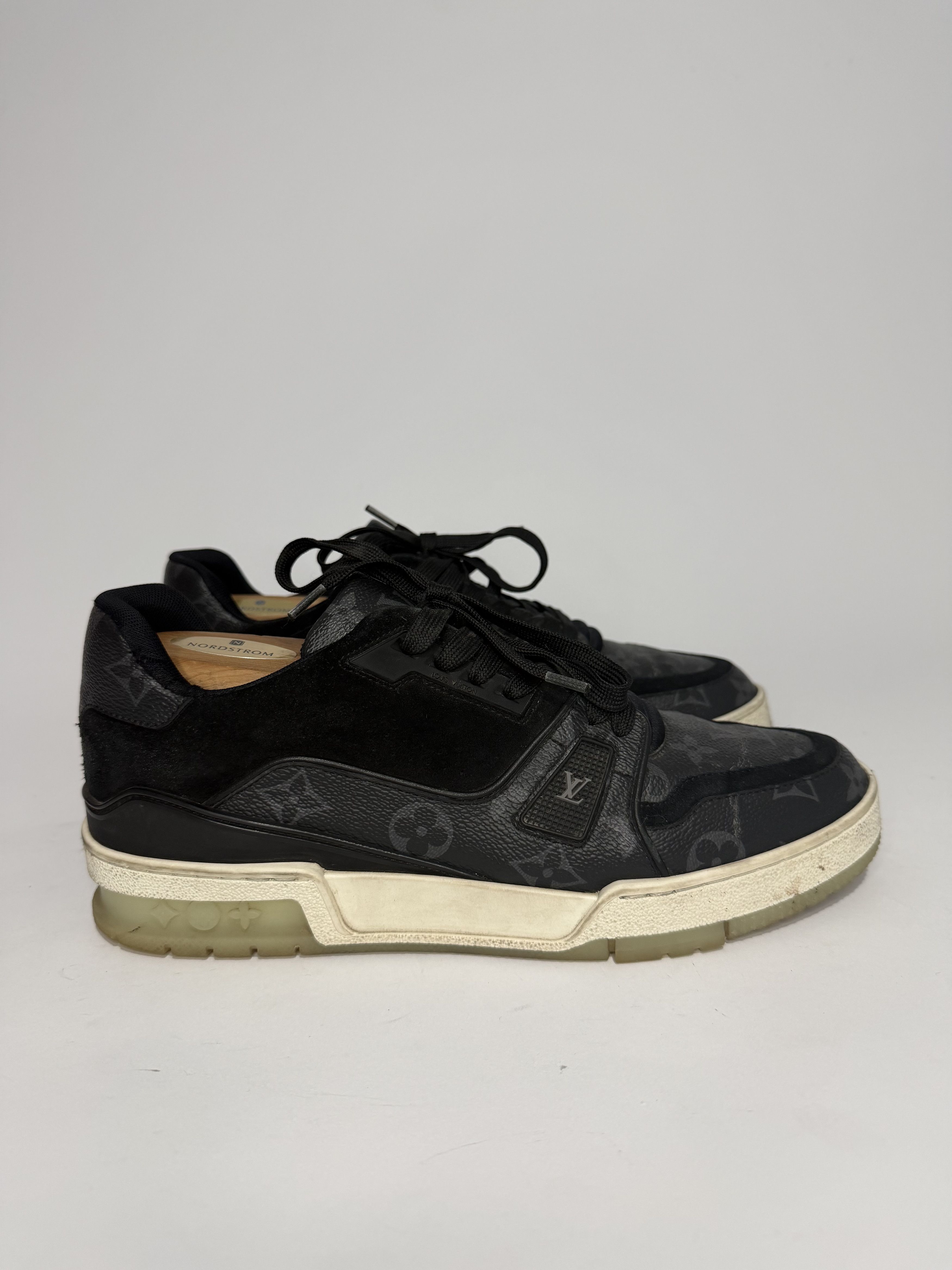Louis Vuitton Louis Vuitton Black Canvas and Leather LV Trainer Sneakers Size US 7 / EU 40 - 3 Thumbnail